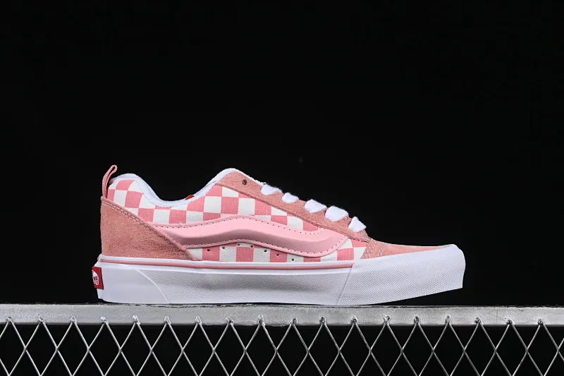 All categories Vans Vans series Vans Low Vans low-top Vans Knu Skool girly pink plaid comfortable and fashionable non-slip wear-resistant low-top casual bread shoes VN0009QCREV